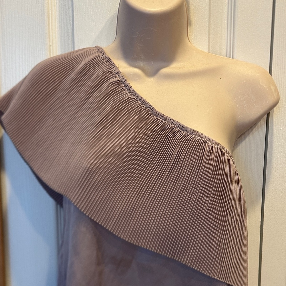 Nordstrom One-Shoulder Pleated Top in Lavender